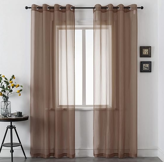 Brown Sheer Curtains