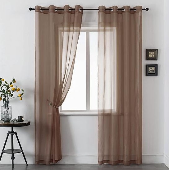 Brown Sheer Curtains - Image 2