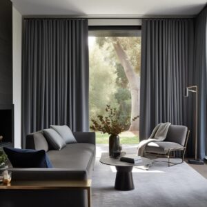 Charcoal Wave Curtains