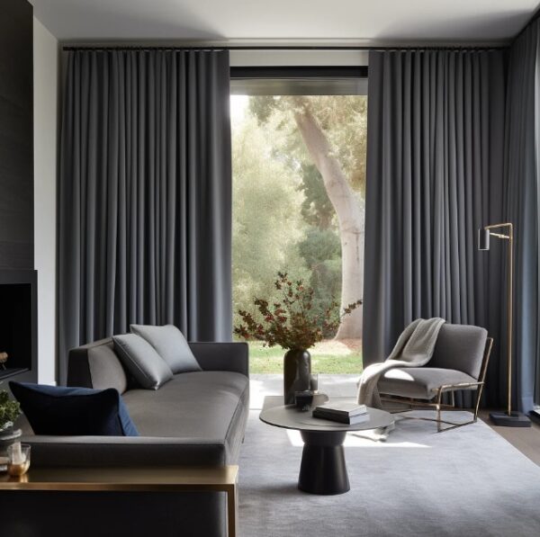Charcoal Wave Curtains