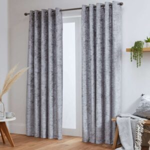 Crushed Velvet Eyelet Curtains