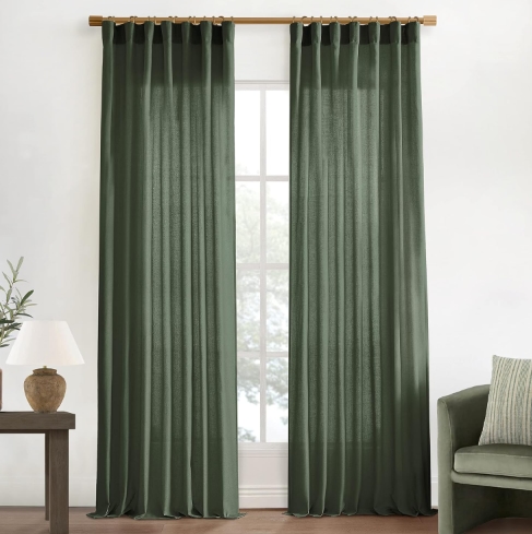 Green Linen Curtains