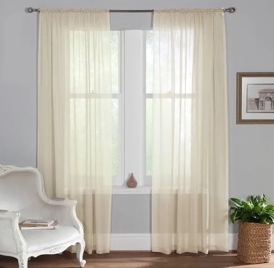 Beige Net Curtains