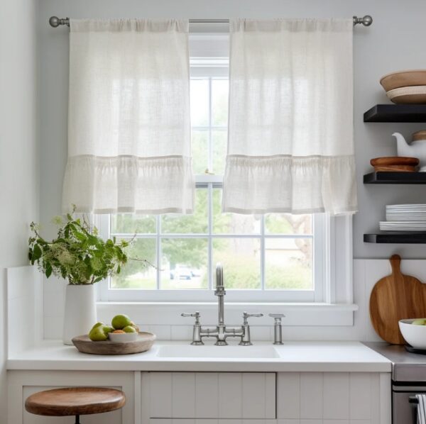 White Kitchen Curtains - Image 2