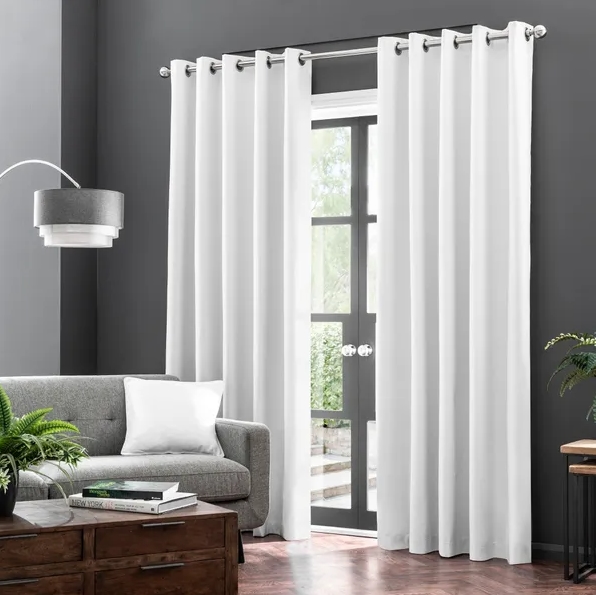White Living room Curtains